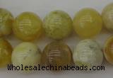 COP1205 15.5 inches 14mm round yellow opal gemstone beads