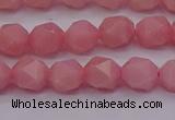 COP1222 15.5 inches 8mm faceted nuggets Chinese pink opal beads