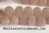 COP1246 15.5 inches 5*7mm flat teardrop Chinese pink opal beads