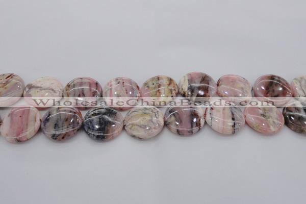 COP1263 15.5 inches 16mm flat round natural pink opal gemstone beads