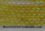 COP1300 15.5 inches 4mm round natural yellow opal gemstone beads