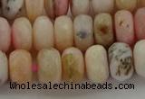 COP1323 15.5 inches 6*10mm faceted rondelle natural pink opal beads