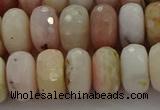 COP1324 15.5 inches 7*12mm faceted rondelle natural pink opal beads