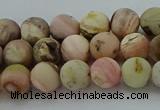 COP1331 15.5 inches 6mm round matte natural pink opal gemstone beads