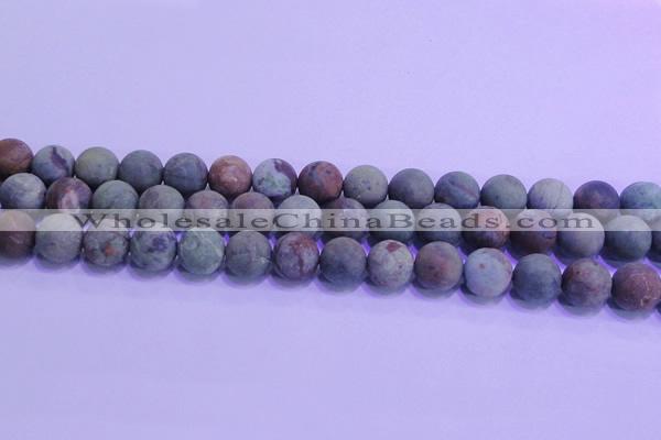 COP1353 15.5 inches 10mm round matte green opal gemstone beads