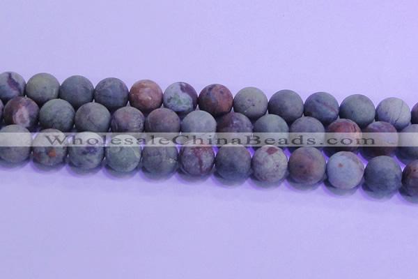 COP1356 15.5 inches 16mm round matte green opal gemstone beads