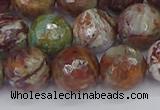 COP1397 15.5 inches 12mm faceted round African green opal beads