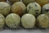 COP1474 15.5 inches 12mm faceted round African opal gemstone beads