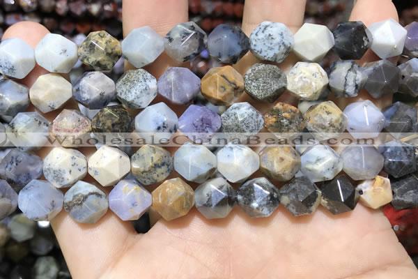 COP1518 15.5 inches 10mm faceted nuggets amethyst sage opal beads