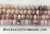 COP1550 15.5 inches 6*10mm - 8*11mm faceted tyre natural pink opal beads