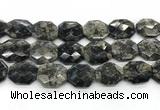 COP1551 25*30mm - 27*32mm faceted octagonal grey opal beads