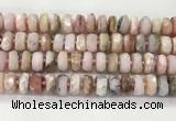 COP1553 15.5 inches 6*12mm - 8*13mm faceted tyre natural pink opal beads