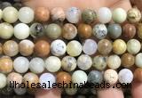 COP1570 15.5 inches 12mm round yellow moss opal beads wholesale