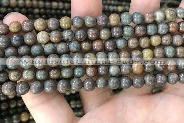 COP1578 15.5 inches 4mm round Australia brown green opal beads