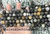 COP1608 15.5 inches 4mm faceted round moss opal beads