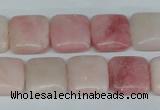 COP162 15.5 inches 14*14mm square pink opal gemstone beads wholesale