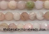 COP1710 15.5 inches 4mm faceted round natural pink opal beads