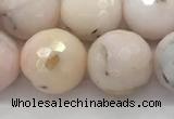 COP1715 15.5 inches 14mm faceted round natural pink opal beads