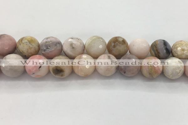 COP1717 15.5 inches 18mm faceted round natural pink opal beads