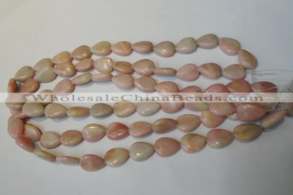 COP173 15.5 inches 13*18mm flat teardrop pink opal gemstone beads