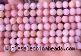 COP1742 15.5 inches 6mm faceted round natural pink opal beads