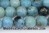 COP1790 15.5 inches 6mm round blue opal gemstone beads