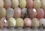 COP1854 15 inches 4*6mm faceted rondelle pink opal beads