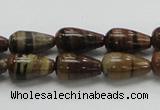 COP237 15.5 inches 8*16mm teardrop natural brown opal gemstone beads