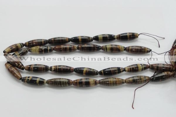 COP242 15.5 inches 10*30mm rice natural brown opal gemstone beads