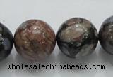 COP250 15.5 inches 20mm round natural grey opal gemstone beads