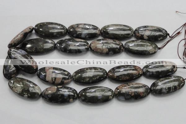 COP258 15.5 inches 20*40mm oval natural grey opal gemstone beads