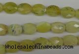 COP342 15.5 inches 8*10mm faceted oval yellow opal gemstone beads