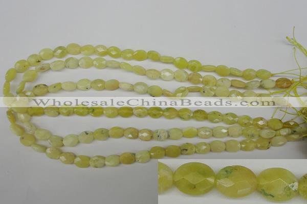 COP342 15.5 inches 8*10mm faceted oval yellow opal gemstone beads