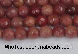 COP441 15.5 inches 4mm faceted round African blood jasper beads