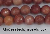 COP442 15.5 inches 6mm faceted round African blood jasper beads