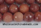 COP444 15.5 inches 10mm faceted round African blood jasper beads