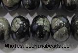 COP474 15.5 inches 15*20mm rondelle natural grey opal gemstone beads