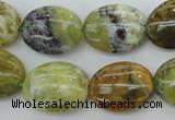 COP550 15.5 inches 15*20mm oval natural yellow & green opal beads