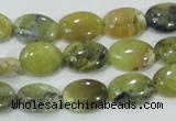 COP562 15.5 inches 10*14mm oval natural yellow & green opal beads