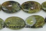 COP564 15.5 inches 18*25mm oval natural yellow & green opal beads