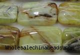 COP571 15.5 inches 20*30mm rectangle natural yellow & green opal beads