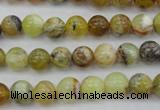 COP588 15.5 inches 8mm round natural yellow & green opal beads