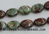 COP608 15.5 inches 10*14mm oval green opal gemstone beads wholesale