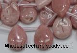 COP74 15.5 inches 13*18mm flat teardrop natural pink opal beads