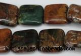 COP765 15.5 inches 20*20mm square green opal gemstone beads