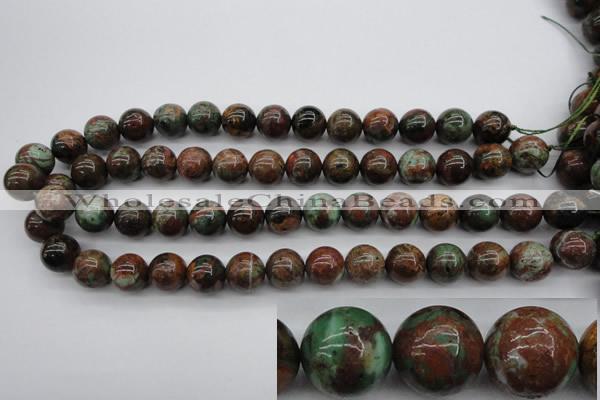 COP989 15.5 inches 14mm round green opal gemstone beads wholesale