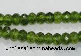 COQ100 15.5 inches 5*8mm faceted rondelle dyed olive quartz beads