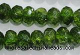 COQ102 15.5 inches 10*14mm faceted rondelle dyed olive quartz beads