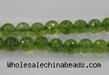 COQ12 16 inches 8mm faceted round dyed olive quartz beads wholesale