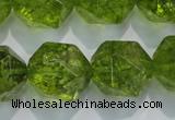 COQ121 15.5 inches 18mm faceted nuggets dyed olive quartz beads